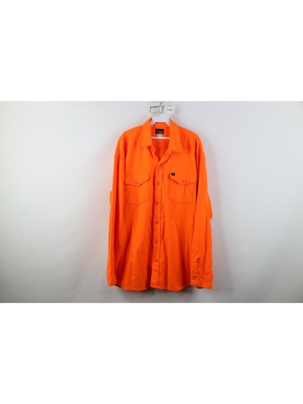 Vintage 80s 90s Mens 2XL Distressed Hunting Collared Button Shirt Blaze Orange